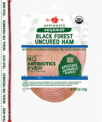 Applegate Farms Organic Black Forest Ham Organic - 6 OZ - Image 1