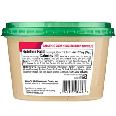 Cedars Balsamic Caramelized Onion Hummus - 16 Oz - Image 6