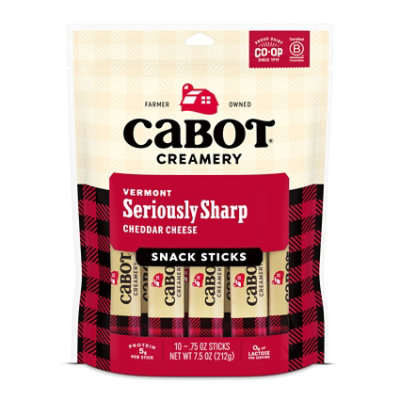 Cabot Cheese Snack Sticks White Cheddar Seriously Sharp - 7.5 Oz - Image 1