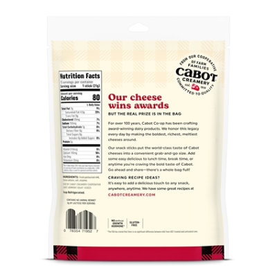 Cabot Cheese Snack Sticks White Cheddar Seriously Sharp - 7.5 Oz - Image 3