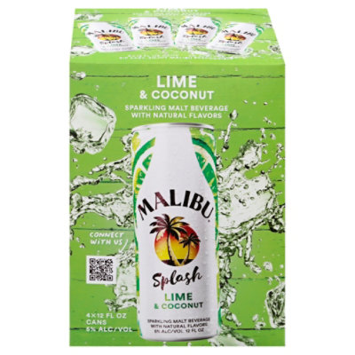 Malibu Splash Lime & Coconut In Cans - 4-12 FZ - Image 3