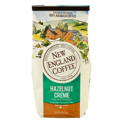 New England Coffee Ground Hazlenut Creme Decaf Foil Bag - 10 OZ - Image 3