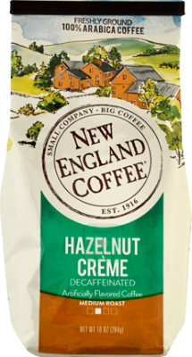 New England Coffee Ground Hazlenut Creme Decaf Foil Bag - 10 OZ - Image 1