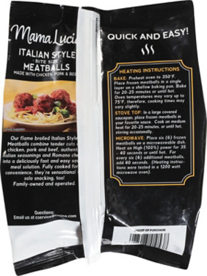 Mama Lucia Italian Style Bite Size Meatballs - 16 Oz. - Image 6