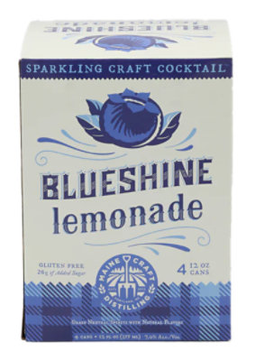 Maine Craft Distilling Blueshine Lemonade 4pk 12oz Cans - 48 OZ - Image 1