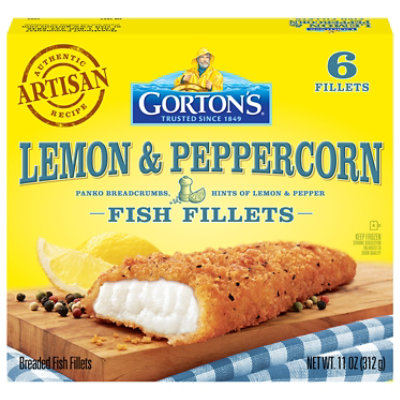 Gortons Artisan Breaded Lemon & Cracked Peppercorn Fish Fillets - 11 OZ - Image 3