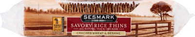 Sesmark Crackers Savory Rice Thins Cracked Wheat & Sesame - 3.2 Oz - Image 2