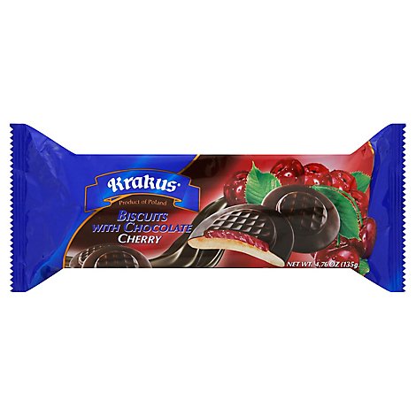 Krakus Chocolate Cherry Cookie Biscuit - 4.76 OZ