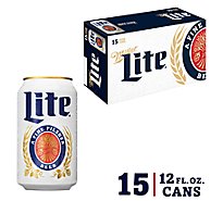 Miller Lite Beer American Style Light Lager 4.2% ABV Cans - 15-12 Fl. Oz.