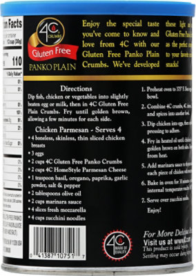 4C Foods Gluten Free Panko Plain Crumbs Can - 6 OZ - Image 6