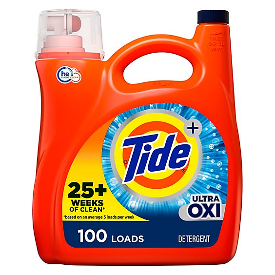 Tide Ultra Oxi HE Compatible 100 loads Liquid Laundry Detergent - 154 Fl. Oz.