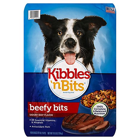 Kibbles N Bits Food Dog Dry Beefy Bits - 16 LB