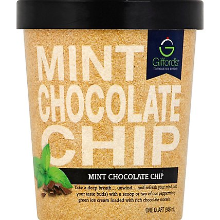 Giffords Mint With Chocolate Chips Ice Cream - QT - Image 2