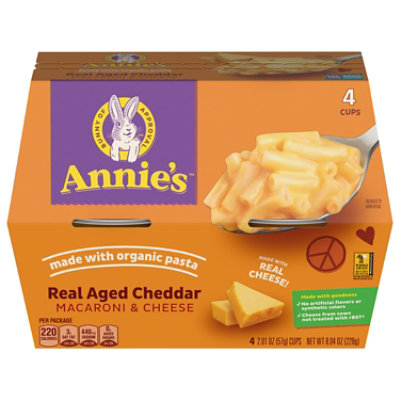 Annies Real Aged Cheddar Macaroni & Cheese Microwave Cups - 4-2.01 OZ - Image 3