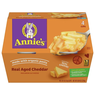 Annies Real Aged Cheddar Macaroni & Cheese Microwave Cups - 4-2.01 OZ - Image 1