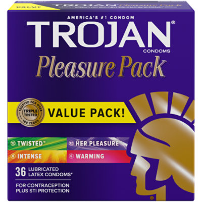 Trojan Condom Pleasure Pack - 36 CT - Image 1