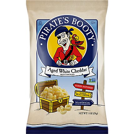 Pirate's Booty Aged White Cheddar Non GMO Cheese Puff Snack Pack - 1 Oz - Image 1