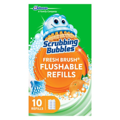 Scrubbing Bubbles Fresh Brush Citrus Toilet Cleaning System Flushable Refills - 10 Count - Image 2