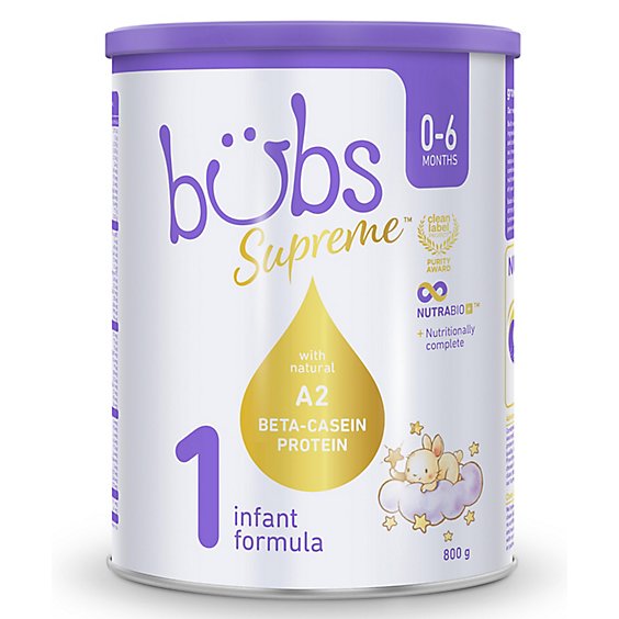 Bubs Australian Supreme A2 Infant Formula Stage 1 Milk Based Powder - 28.2 Oz