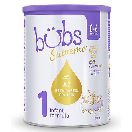 Bubs Australian Supreme A2 Infant Formula Stage 1 Milk Based Powder - 28.2 Oz - Image 1