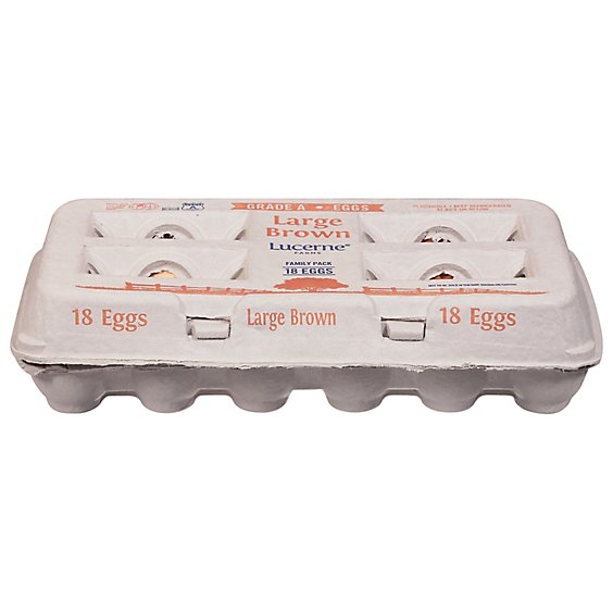 Lucerne Brown Large Eggs Family Pack - 18 CT