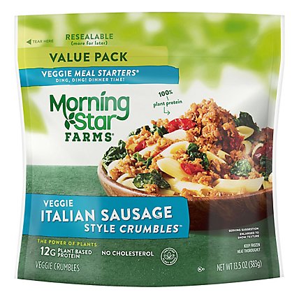 MorningStar Farms Crumbles Plant Based Protein Vegan Meat Italian - 13.5 Oz - Image 3