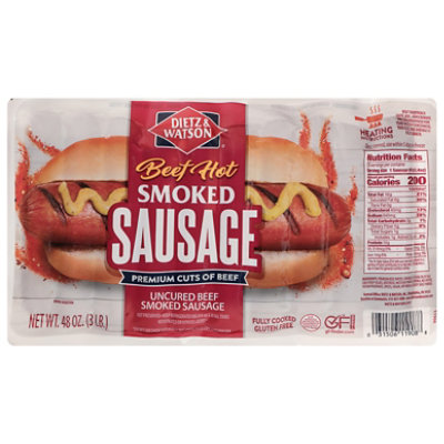 Dietz & Watson Beef Sausage Hot Smoked - 3 Lbs. - Image 3