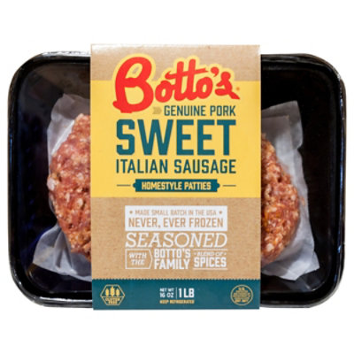 Bottos Sweet Italian Sausage Patties - 16 OZ - Image 2