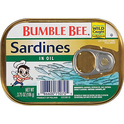Bumble Bee Whole Sardines In Oil - 3.75 OZ - Image 2