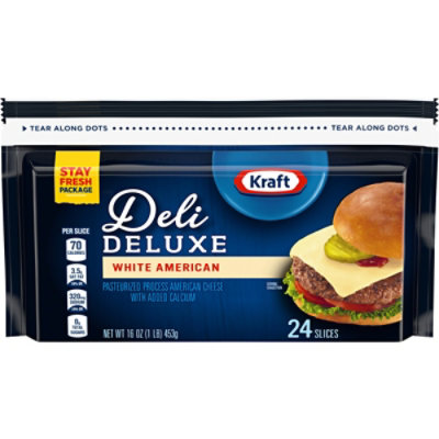 Kraft Deli Deluxe White American Cheese Slices Bag - 24 Count - Image 5