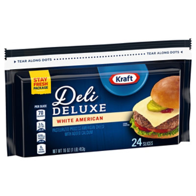 Kraft Deli Deluxe White American Cheese Slices Bag - 24 Count - Image 3