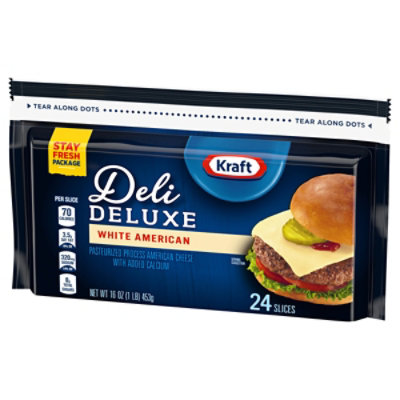 Kraft Deli Deluxe White American Cheese Slices Bag - 24 Count - Image 4