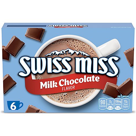 Swiss Miss Milk Chocolate Hot Cocoa Mix Powder Envelope In Box 4.38zo - 6-.73 OZ