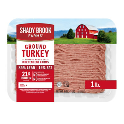 Shady Brook Farms 85% Lean 15% Fat Ground Turkey - 1 Lb - Image 1