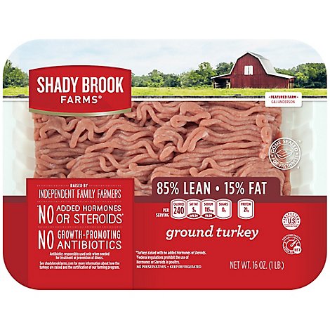 Shady Brook Farms 85% Lean / 15% Fat Ground Turkey - 1 Lb