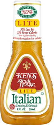 Kens Steak House Italian Salad Dressing Light 70% Less Fat Thin 8 Oz - 9 FZ - Image 1