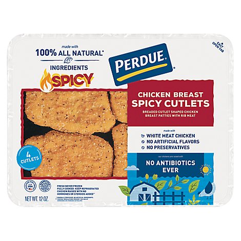 PERDUE Refrigerated Spicy Breaded Chicken Cutlet - 12 Oz