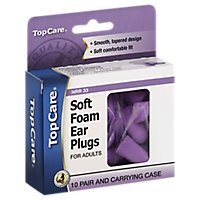 Top Care Ear Plugs Soft Foam Comfort 10 Pair - Each - Image 1