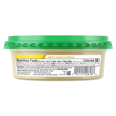 Cedars Zesty Lemon Hommus - 8 OZ - Image 5