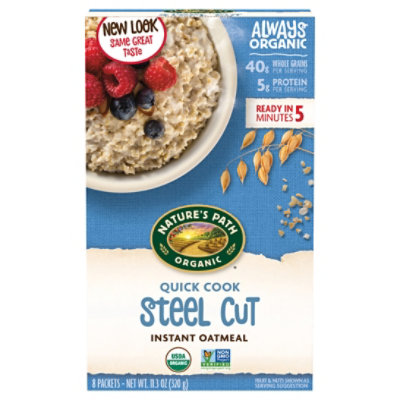 Nature's Path Organic Quick Cook Steel Cut Instant Oatmeal 11.20 Oz