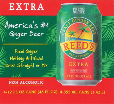 Reed's Extra Ginger Beer 4pk - 4-12 FZ - Image 6