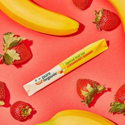 Pure Organic Strawberry Banana Gluten Free and Vegan Fruit Snacks 12 Count - 6.2 Oz - Image 2
