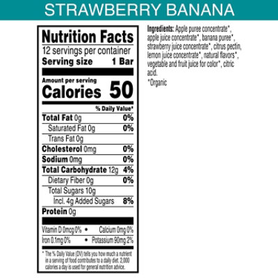 Pure Organic Strawberry Banana Gluten Free and Vegan Fruit Snacks 12 Count - 6.2 Oz - Image 3