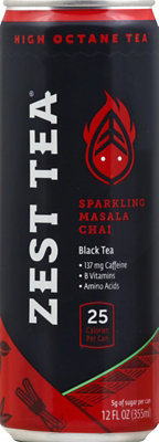 Zest Spiced Chai Infusion Caffeinated Sparkling Tea - 12 FZ