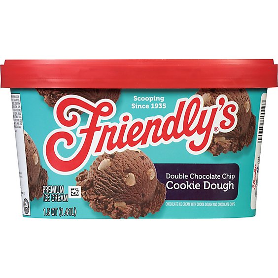Friendly's Rich and Creamy Double Chocolate Chip Cookie Dough Ice Cream - 1.5 Quart