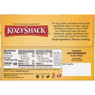 Kozy Shack Original Recipe Rice Pudding 12 Count - 48 Oz - Image 6