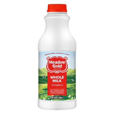 Meadow Gold Vitamin D Whole Milk Jug - 1 Quart