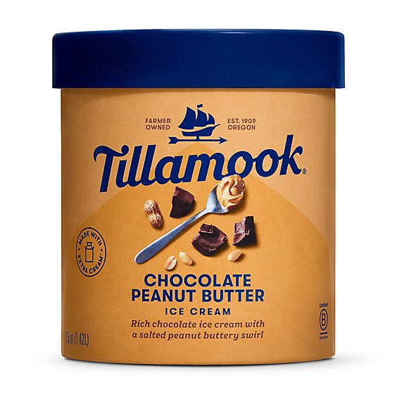 Tillamook Chocolate Peanut Butter Ice Cream - 48 Oz