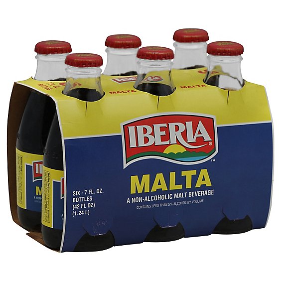 Iberia Malta Malt Beverage 6 Pack Glass Bottles - 6-7 FZ