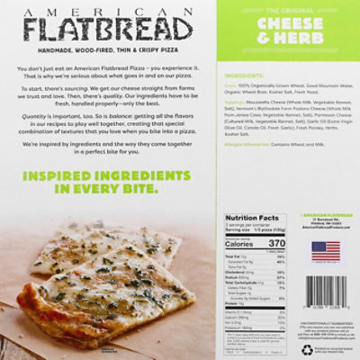American Flatbread Cheese And Herb Pizza 13.8 OZ shaws